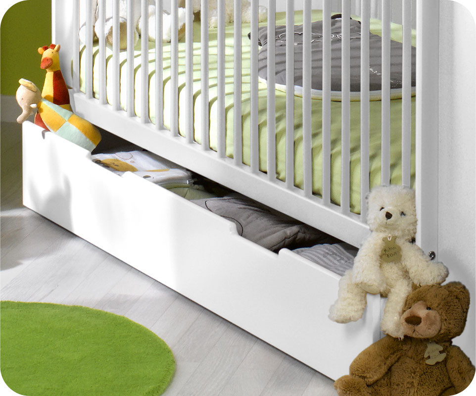 Lit bébé évolutif malte couleur blanc avec matelas bébé Les jolie photo de berceau en bois avec tiroir pour bb