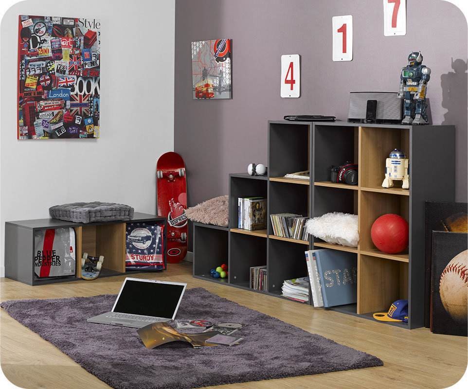Achat/vente etagères 6 cubes de rangement escalier modulables gris Rangement Escalier désign