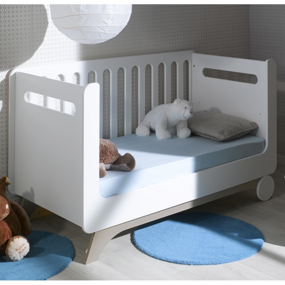 Lit bébé Ãvolutif 70x140 cm pepper blanc lin achat / vente lit ...