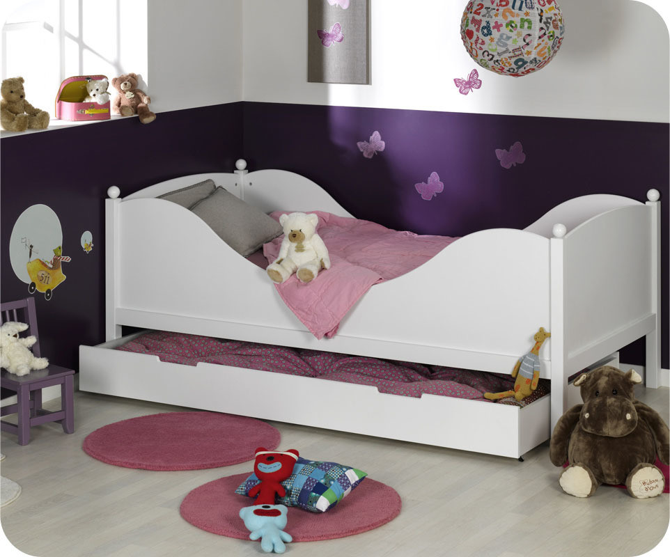 Vente Flash ! Lit enfant Color blanc 90x190cm ( Lit blanc )