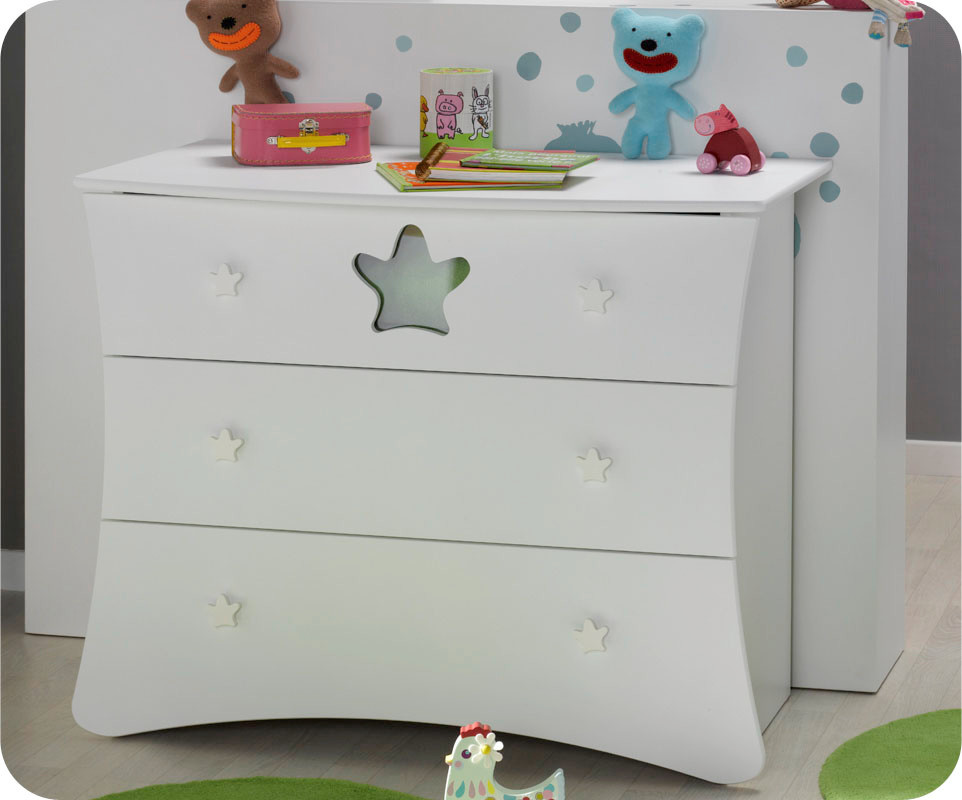 commode blanche et grise bebe