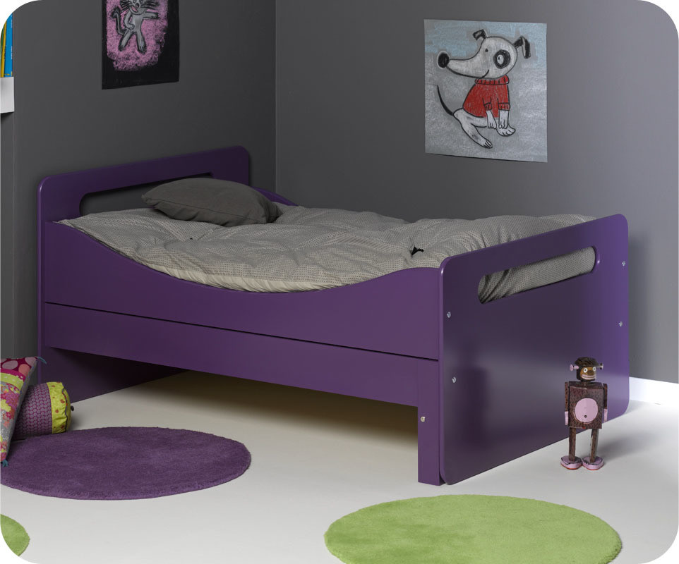Vente Flash ! Lit enfant &eacute;volutif Eden violet