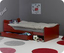 Pack lit enfant &eacute;volutif Ivoo rouge avec matelas et tiroir  