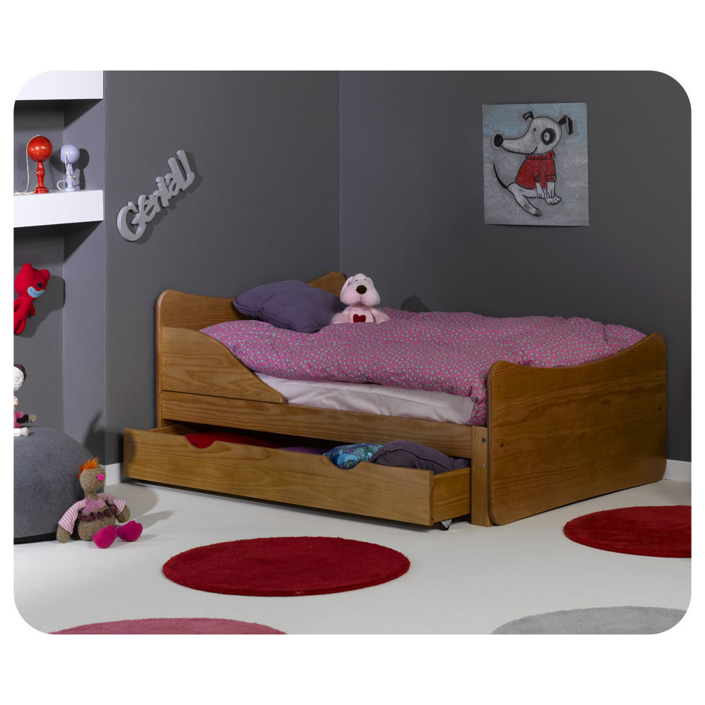 Lit enfant &eacute;volutif Ivoo 90x140cm ton anglais