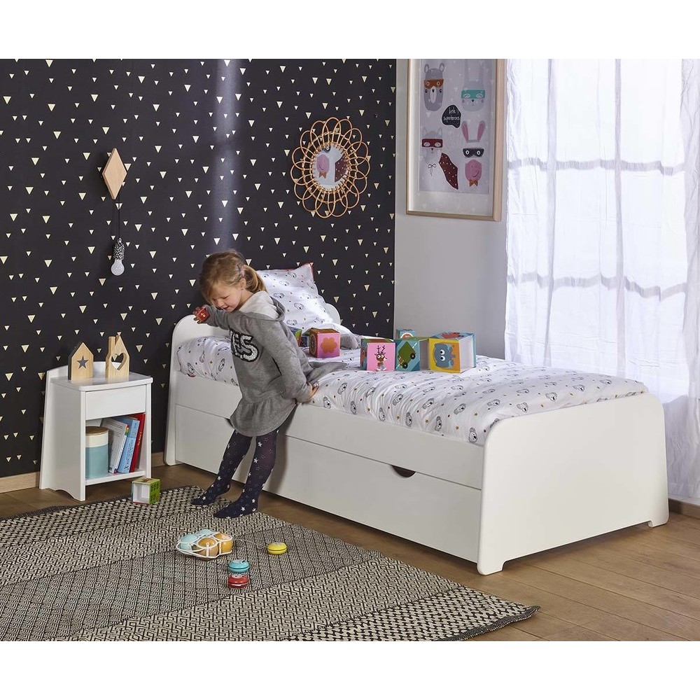 Lit enfant Gigogne Eden blanc 90x200cm
