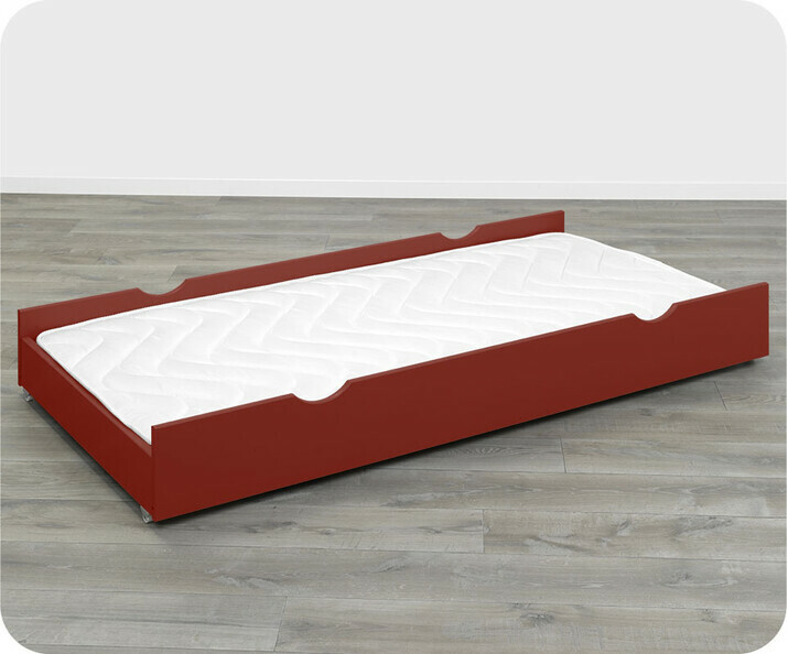 Tiroir Lit superpos&eacute; enfant 1,2,3 rouge
