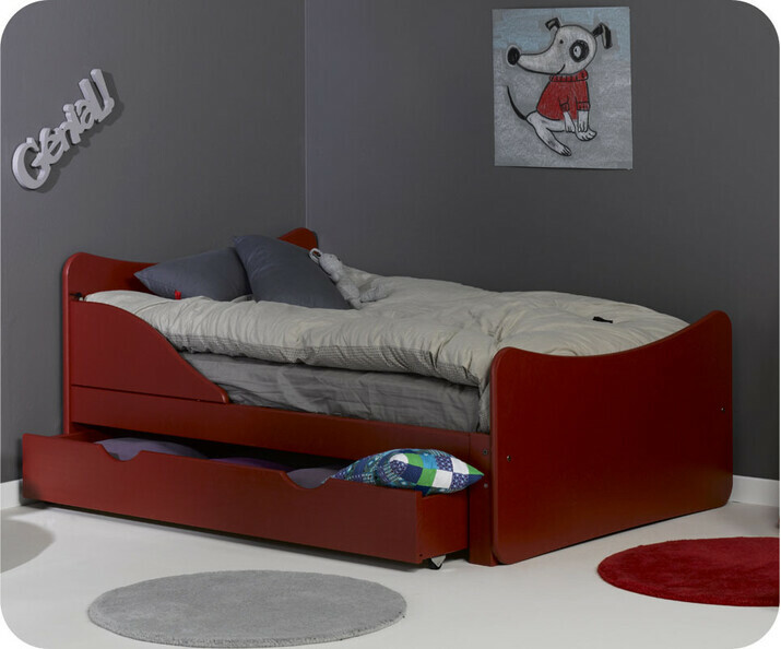 Lit enfant &eacute;volutif Ivoo rouge 