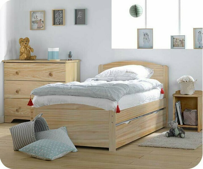 Pack lit enfant Nature brut sommier matelas NaturA 