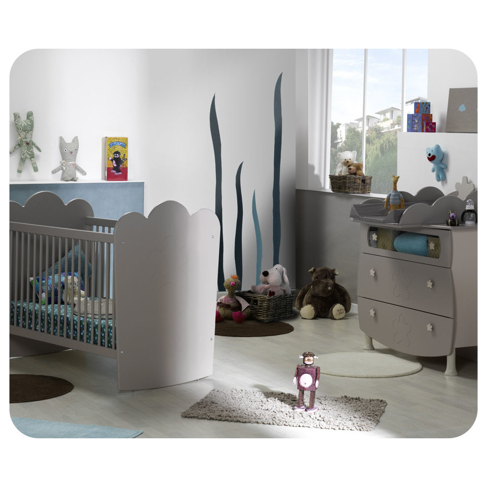 Mini Chambre b&eacute;b&eacute; Lin&eacute;a lin lit barreaux plan &agrave; langer 