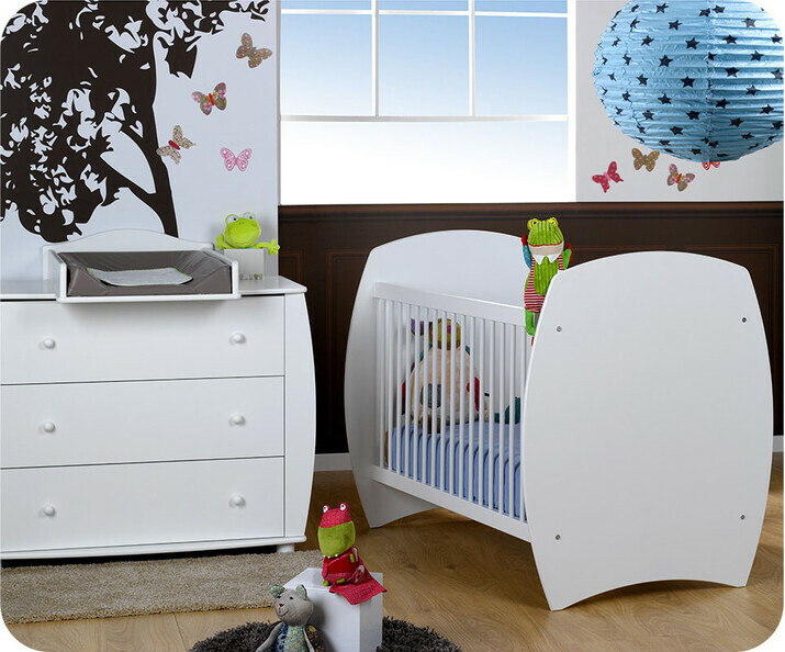 Mini Chambre b&eacute;b&eacute; compl&egrave;te M&eacute;d&eacute;a avec plan &agrave; langer  