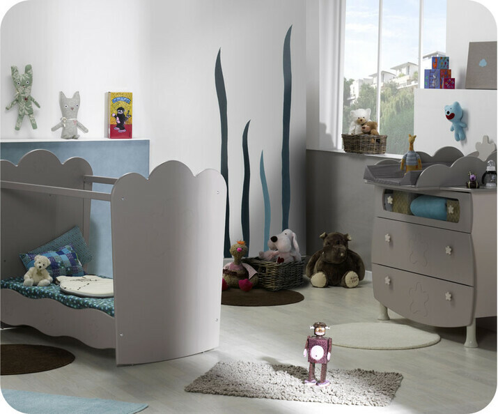 Mini Chambre b&eacute;b&eacute; Lin&eacute;a Lin/sable lit Plexi plan &agrave; langer 