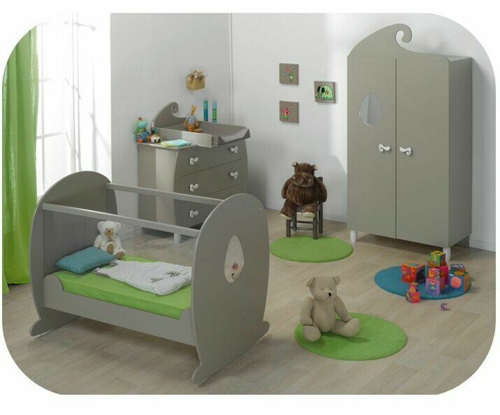 Chambre b&eacute;b&eacute; Lutin lin et sable avec lit plexi