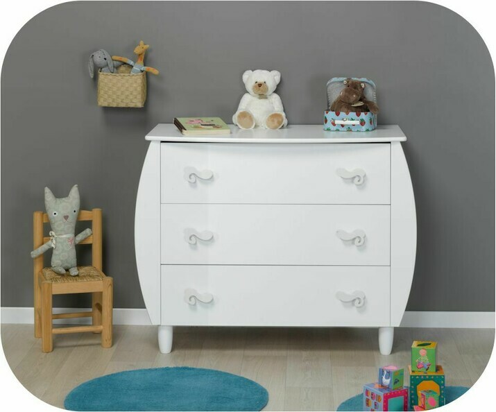 Commode b&eacute;b&eacute; Lutin blanche plan &agrave; langer amovible