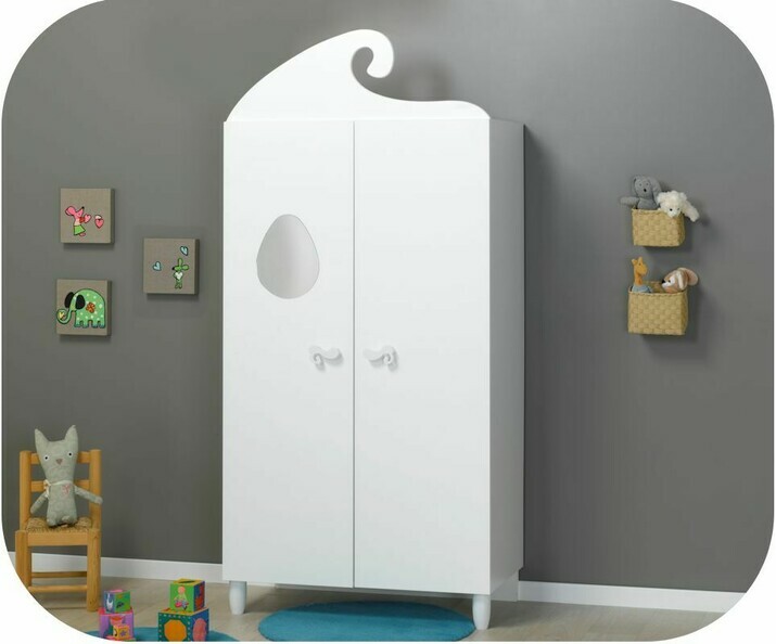 Armoire b&eacute;b&eacute; Lutin blanche