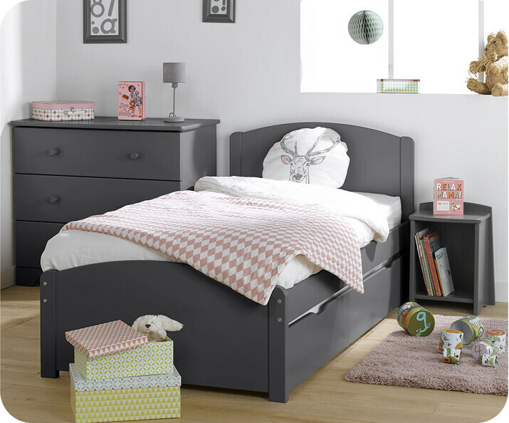 Chambre enfant nature compl&egrave;te Grise