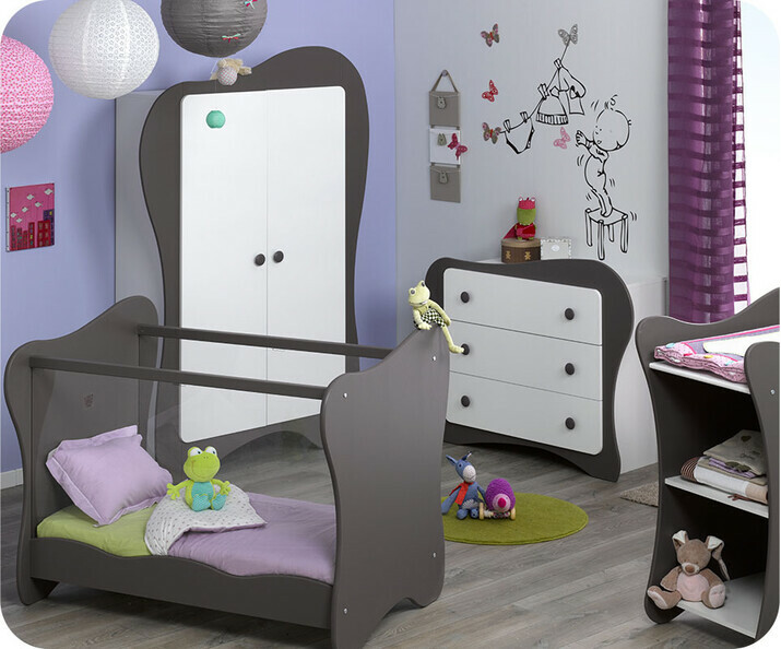 Chambre b&eacute;b&eacute; compl&egrave;te Iris taupe 