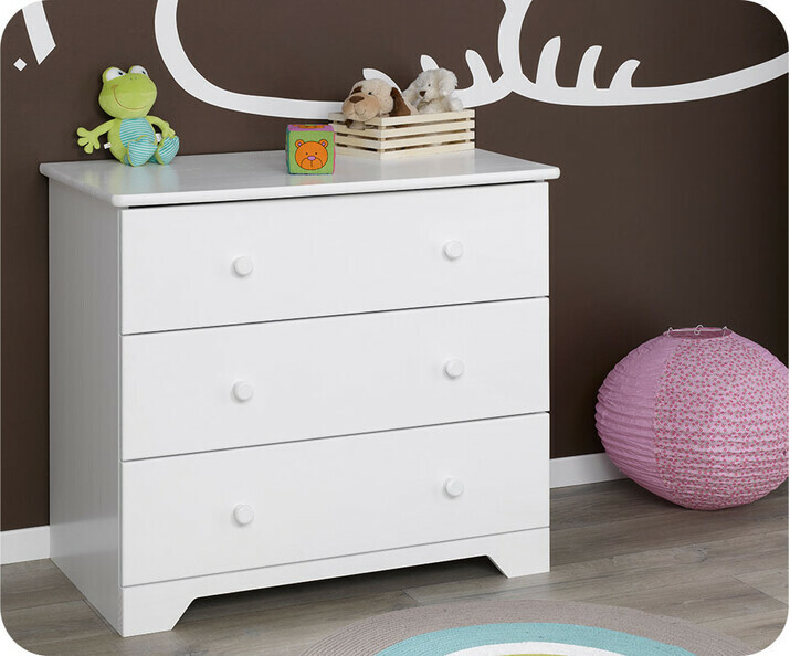 Commode b&eacute;b&eacute; Nature blanche Plan &agrave; Langer amovible