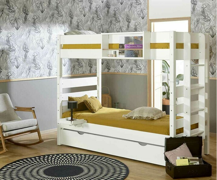 Echelle du lit superpos Kids blanc avec tiroir