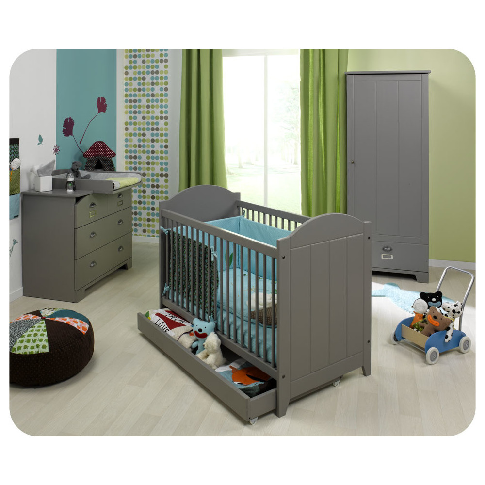 Chambre b&eacute;b&eacute; compl&egrave;te Charme grise