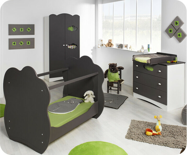 Chambre b&eacute;b&eacute; compl&egrave;te ALTEA taupe