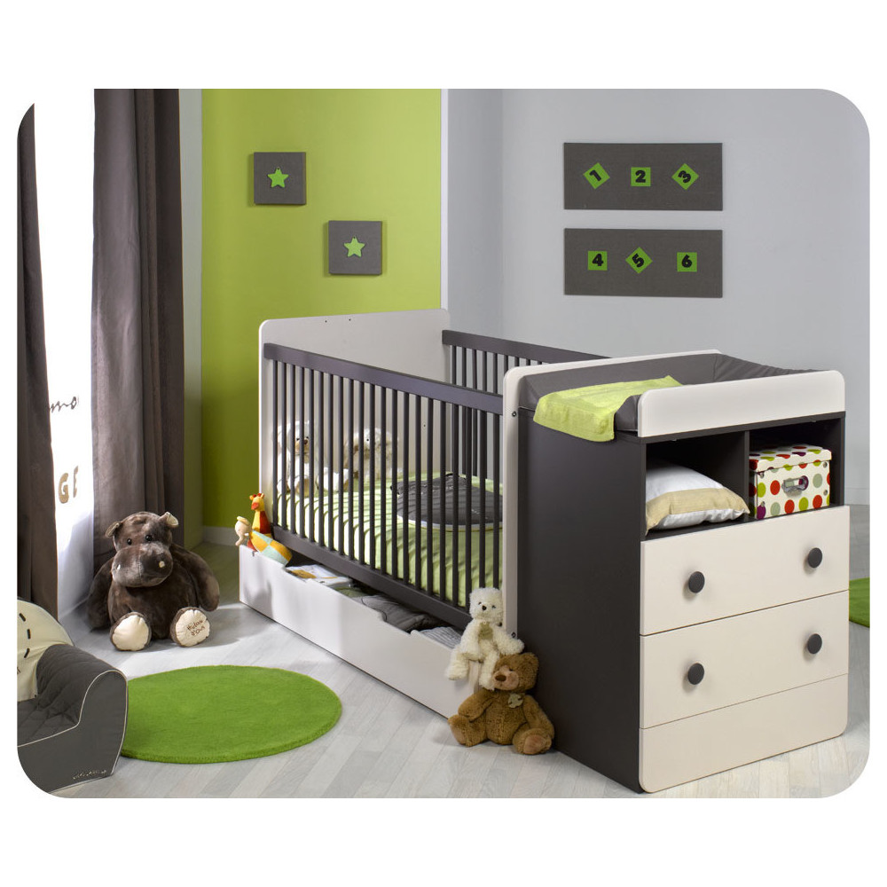 Lit B&eacute;b&eacute; &eacute;volutif MALTE+Matelas b&eacute;b&eacute; 70x140cm MALT1233