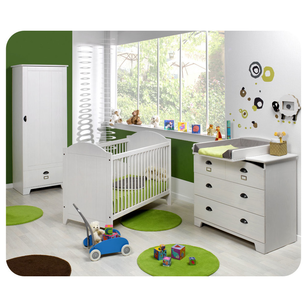 Chambre b&eacute;b&eacute; compl&egrave;te Charme Blanche 