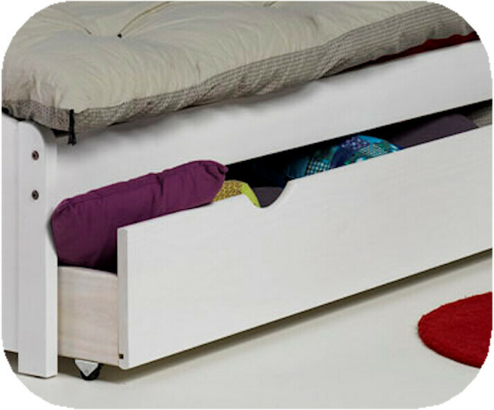 Tiroir Lit Enfant Nature blanc  90x190cm