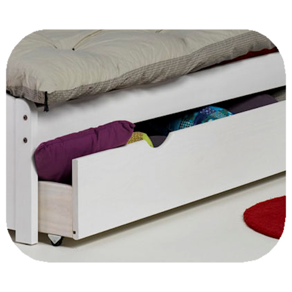 Tiroir Lit Enfant Nature blanc  90x190cm