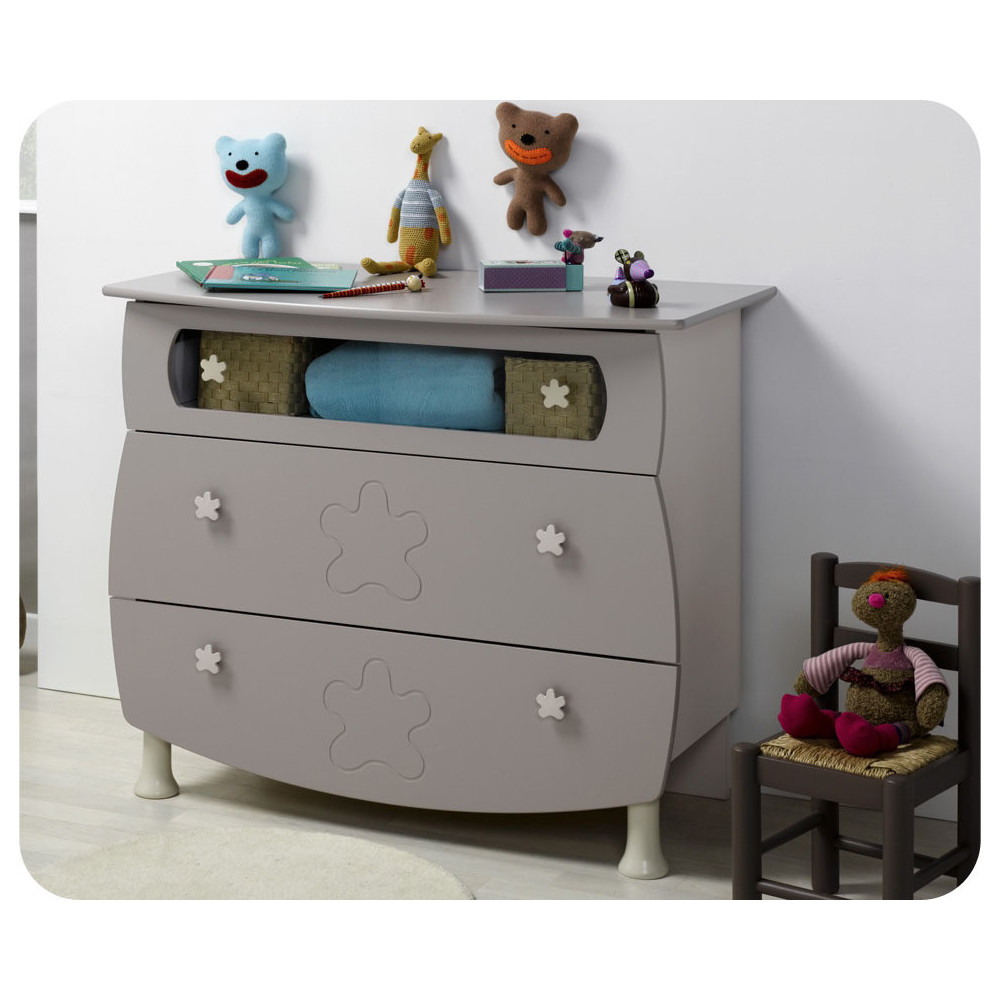 Commode b&eacute;b&eacute; Lin&eacute;a Lin/sable plan &agrave; langer amovible