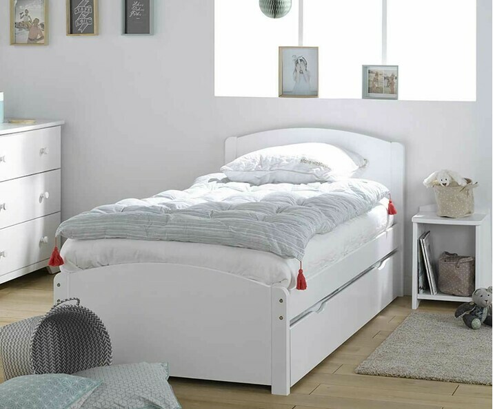 Pack lit enfant Nature blanc sommier matelas NaturA 