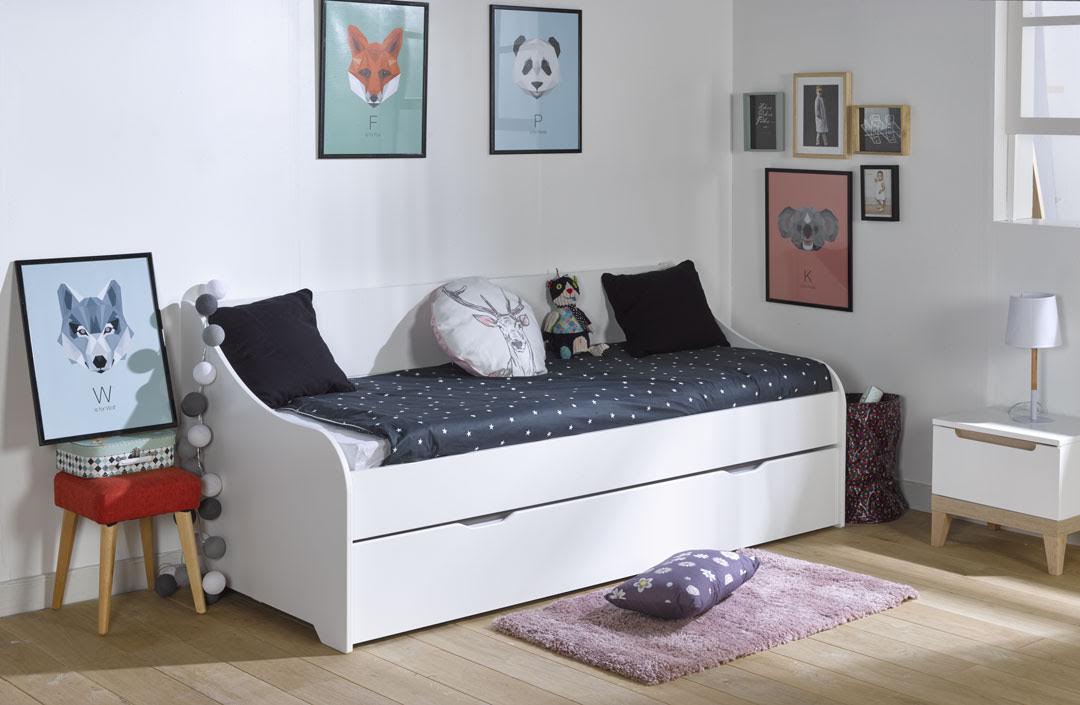 Lit banquette coloris blanc