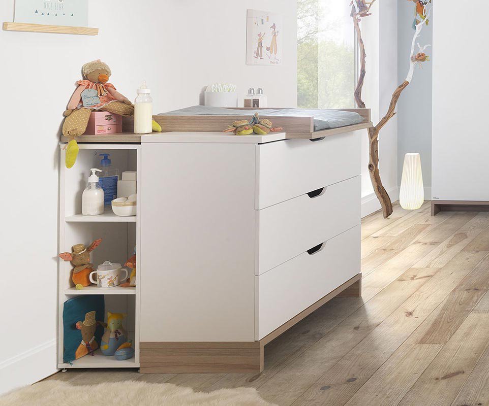 commode bébé Plume avec bibliothèque