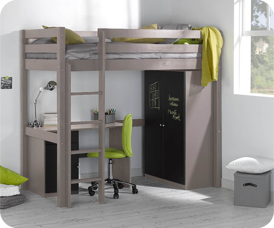 lit mezzanine cargo gris
