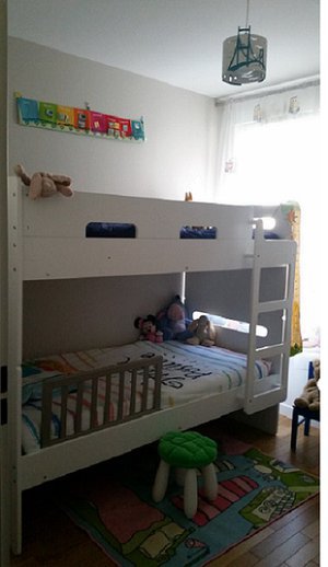 Lit superposé enfant Eden blanc 90x190cm
