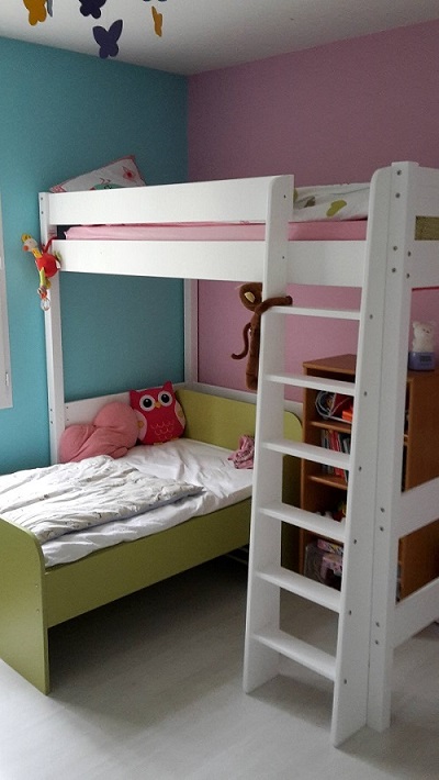 Le lit enfant mezzanine Clay blanc