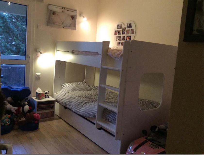 Le lit superposé Spark blanc avec tiroir de lit  blanc 