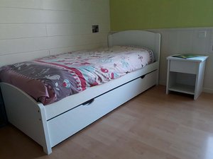 Le lit enfant Nature blanc avec tiroir de lit