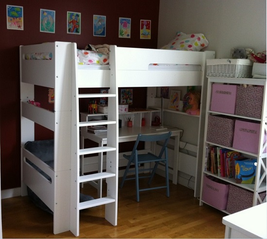 Le Lit Mezzanine Wax et le Bureau Loft Blanc