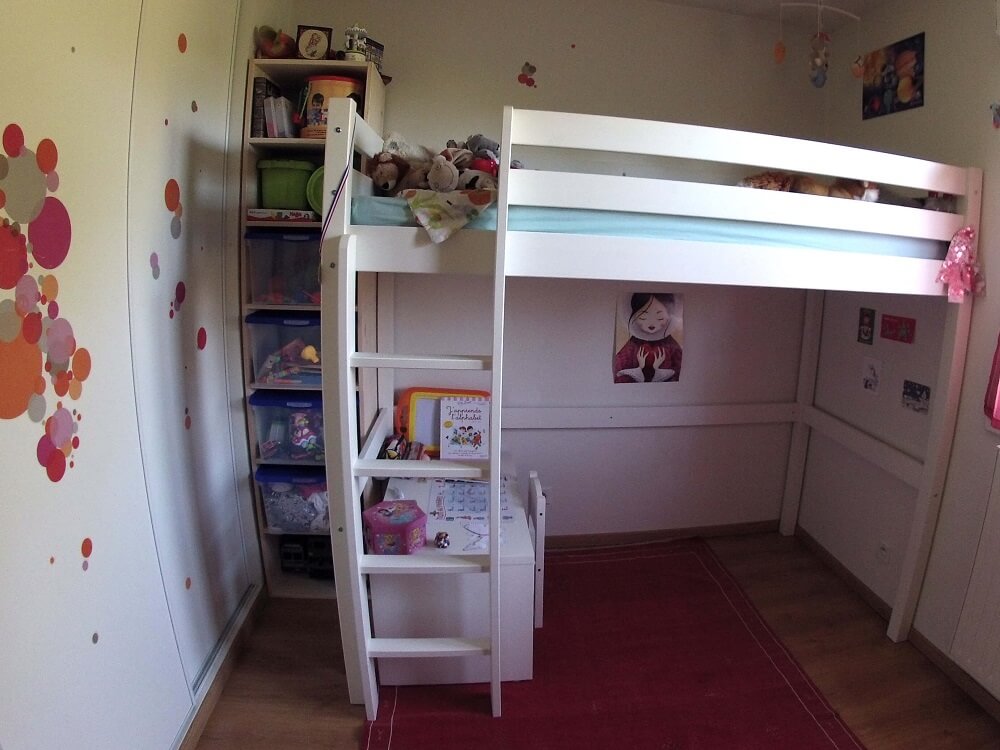 Le lit enfant mezzanine Cargo blanc 90x190cm