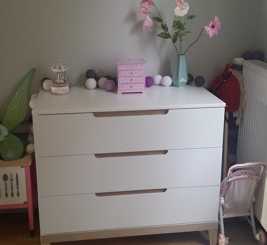 La Commode Riga blanche et bois 