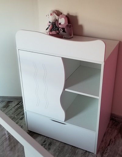 La commode du lit bébé évolutif Jooly blanc 