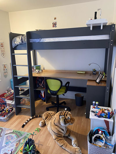 Lit mezzanine avec bureau CLAY