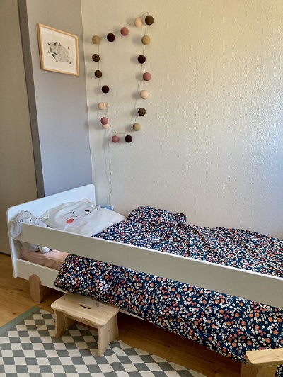 Lit enfant banquette Baloon blanc et bois