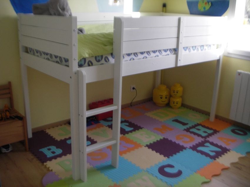 Le Lit Enfant Mi-Hauteur Tamis Blanc