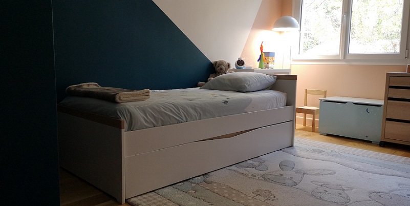 Lit enfant gigogne avec 2 matelas JAIPUR