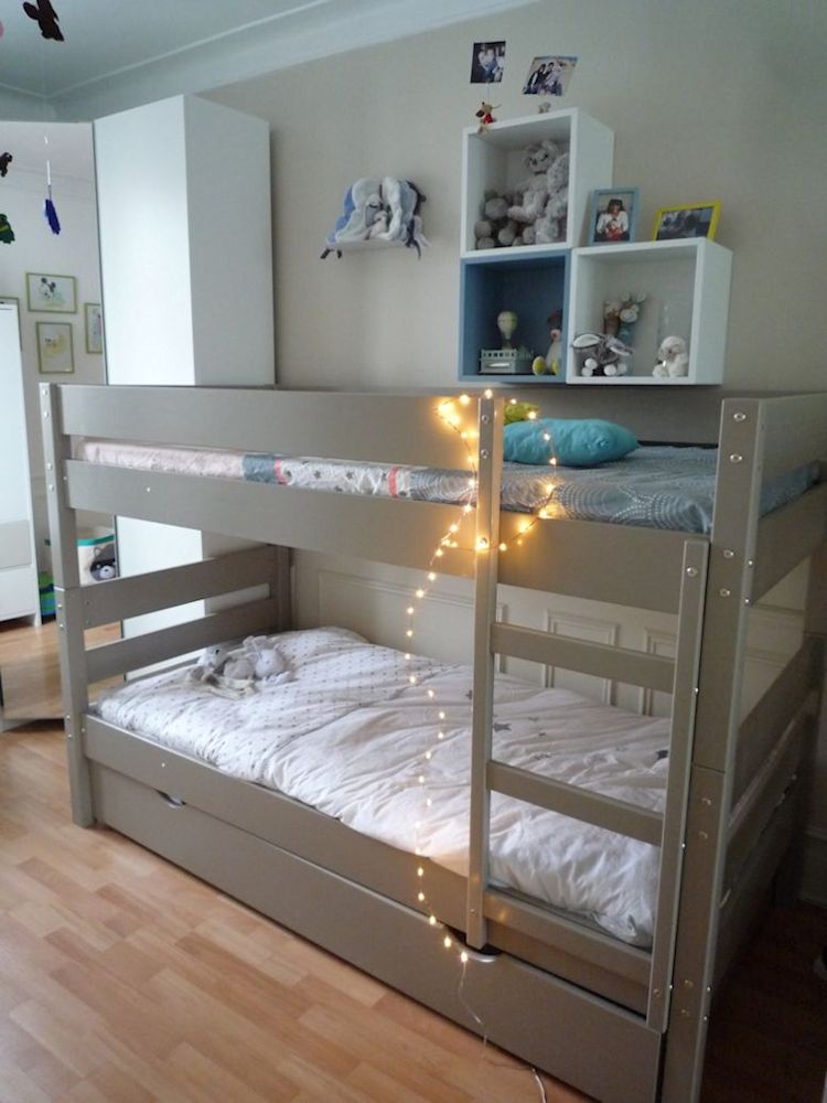 Le lit enfant superposé 1,2,3 lin avec tiroir de lit