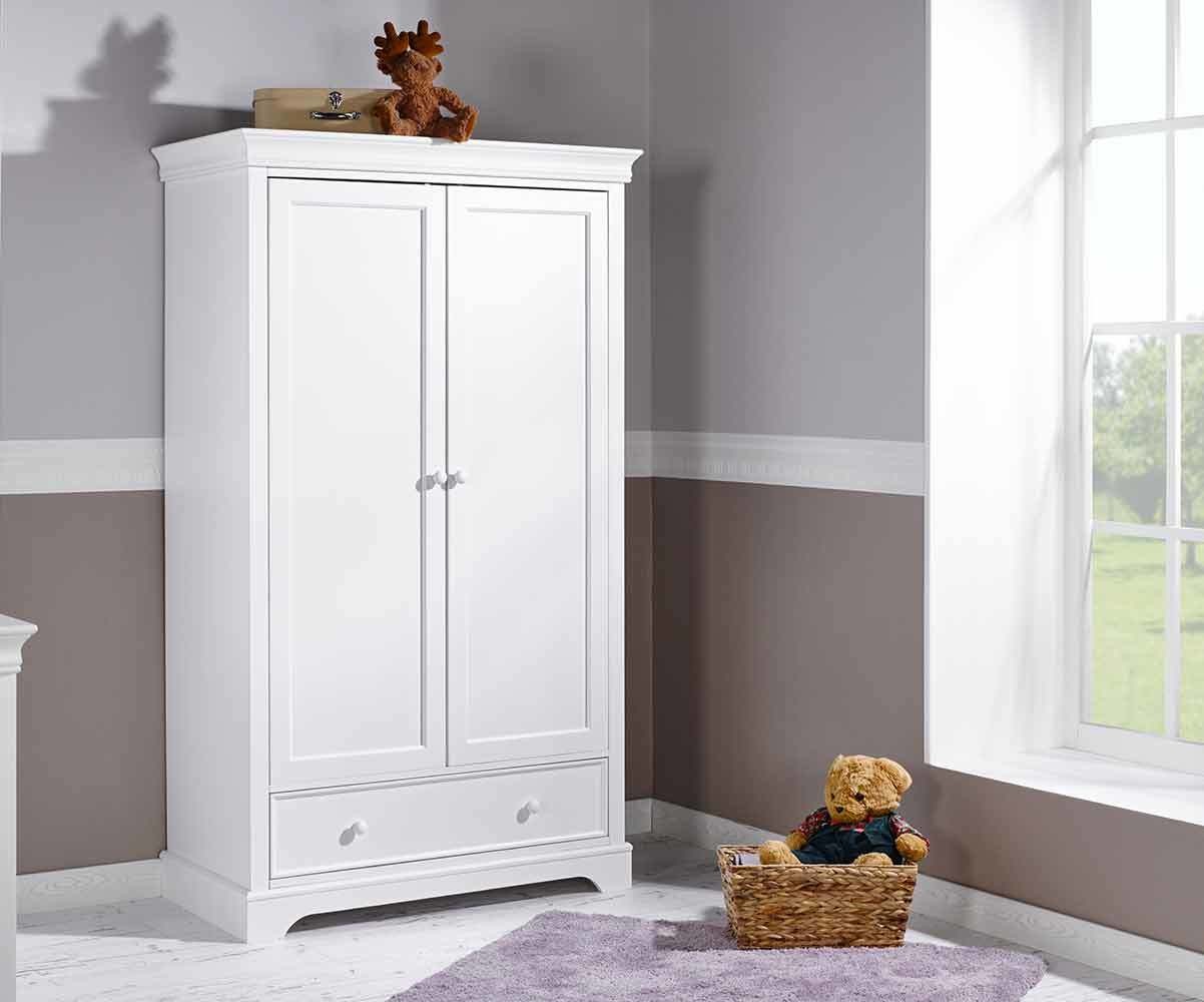 Armoire dressing bébé design en bois blanc 2 portes - Maxim