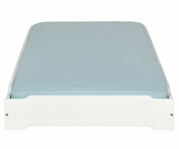 Lit empilable Happy blanc 90x190 cm avec sommier et matelas 