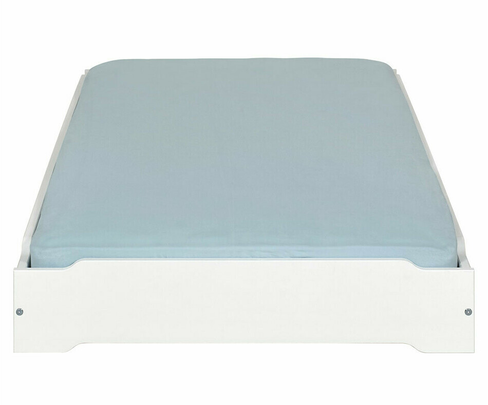 Lit empilable Happy blanc 90x190 cm avec sommier et matelas 