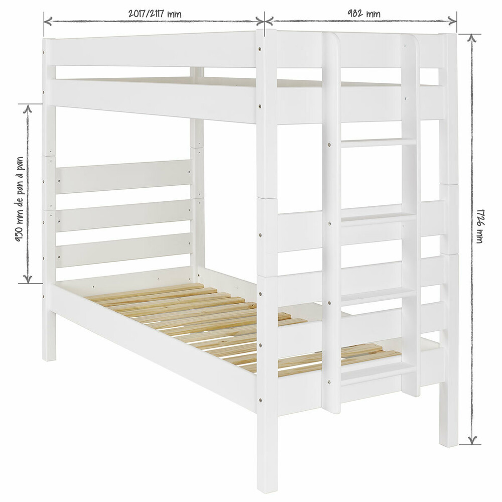 Lit Superpose Kids 2 Couchages Modulables En Hauteur